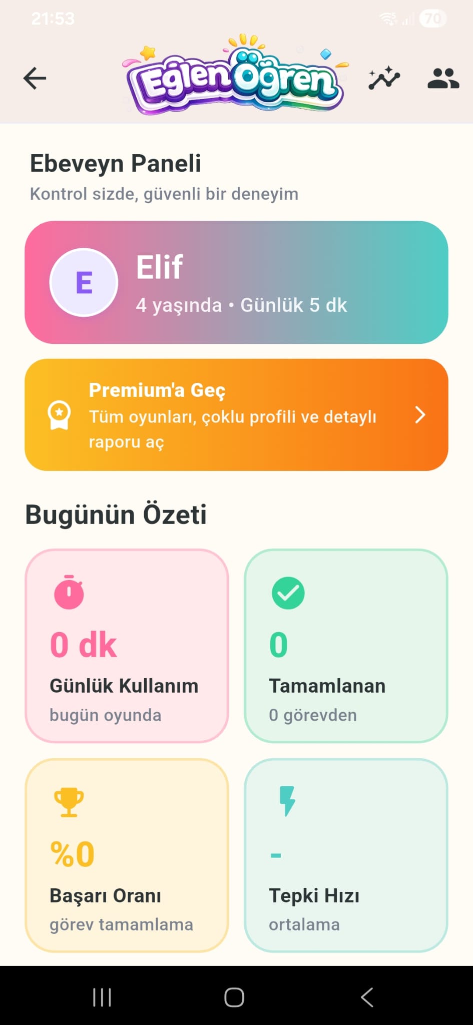 EğlenÖğren Ebeveyn Paneli — Bugünün Özeti
